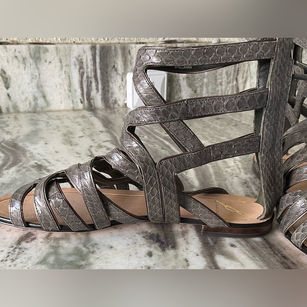 $$ PRICE DROP Brian Atwood Alcarra Watersnake Gladiator Sandals